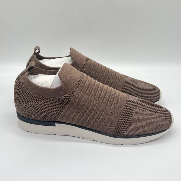 JSLIDES Womens Size 9 Great Taupe Brown Knit Slip On Laceless Sneakers Shoes - Picture 1 of 11